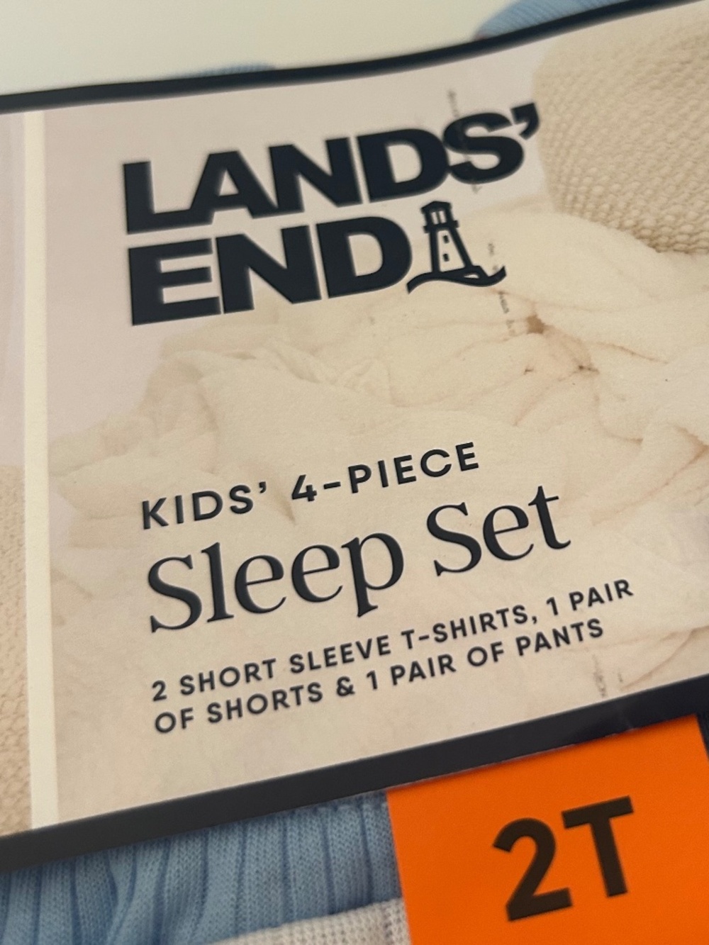 Lands' End Toddler Girls 4-Piece Pajama Sleep Set Dream Star Striped 2T NWT - Picture 4 of 4